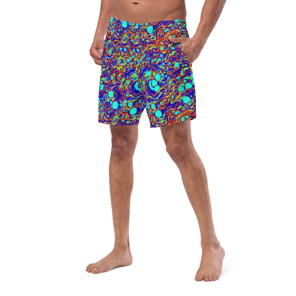 Aqua Flame on Swim Trunks — Left Front