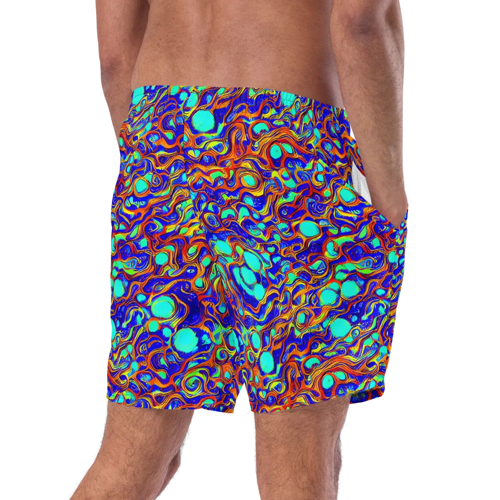 Aqua Flame on Swim Trunks — Right Back