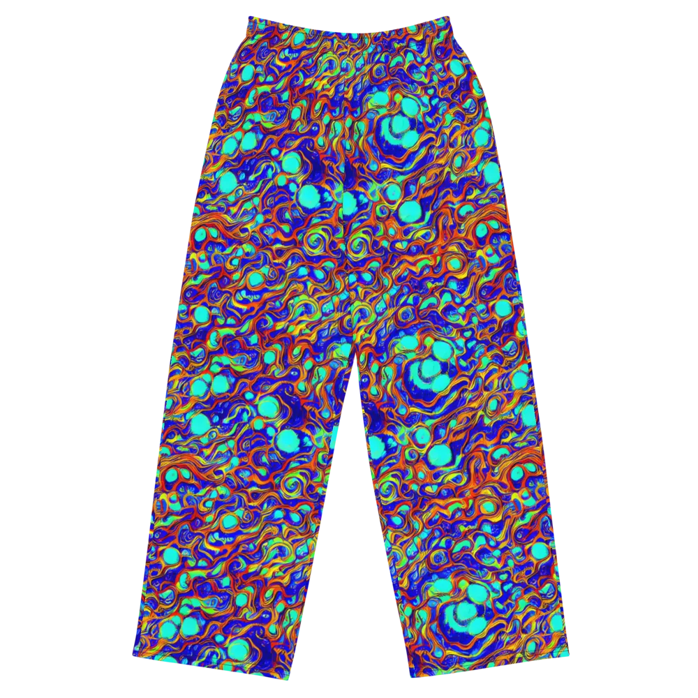 Aqua Flame on Wide-Leg Pants — Front