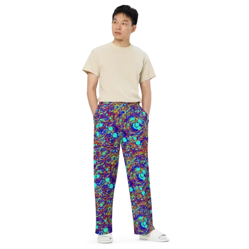 Aqua Flame on a Wide-Leg Pants