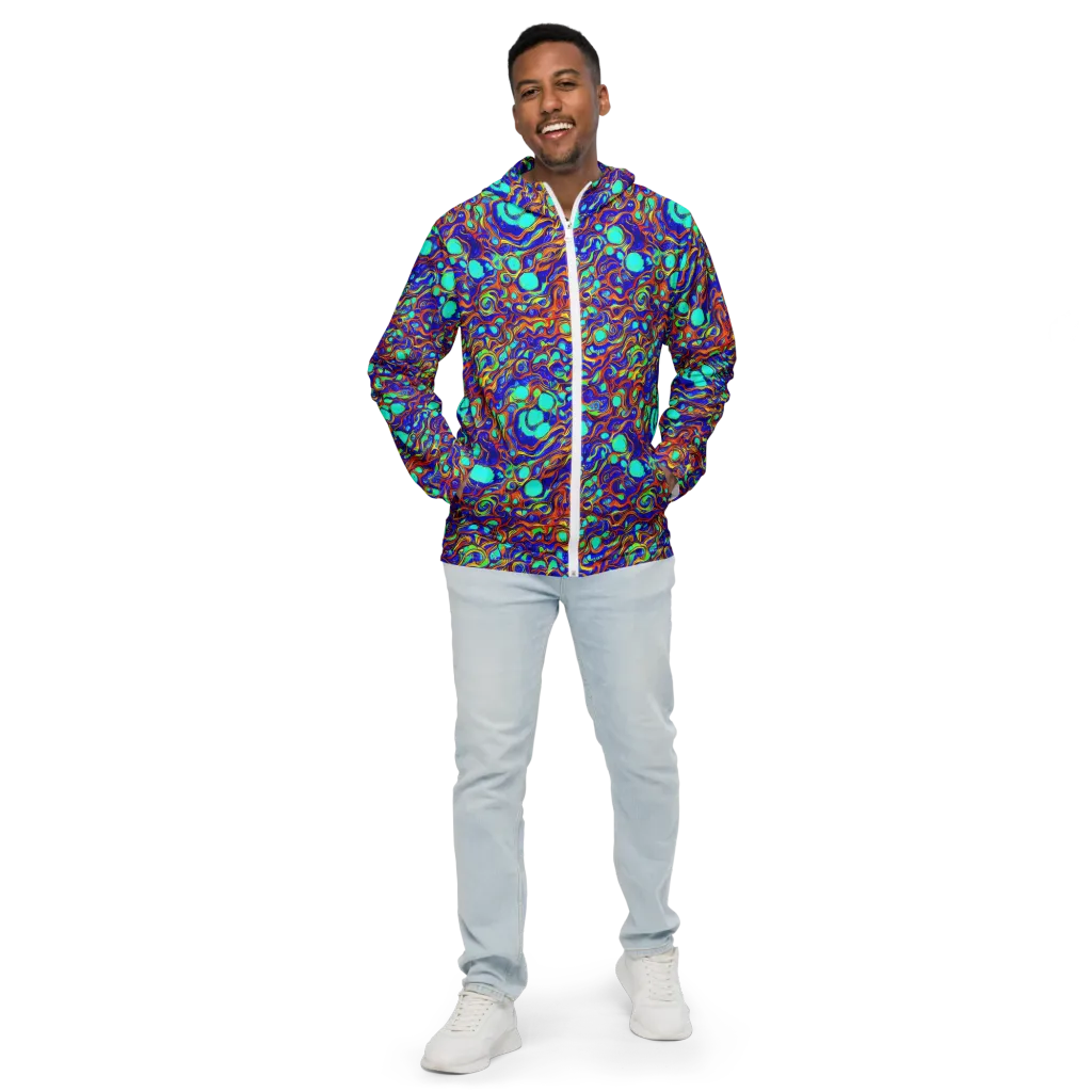 Aqua Flame on Men's Windbreaker — Front
