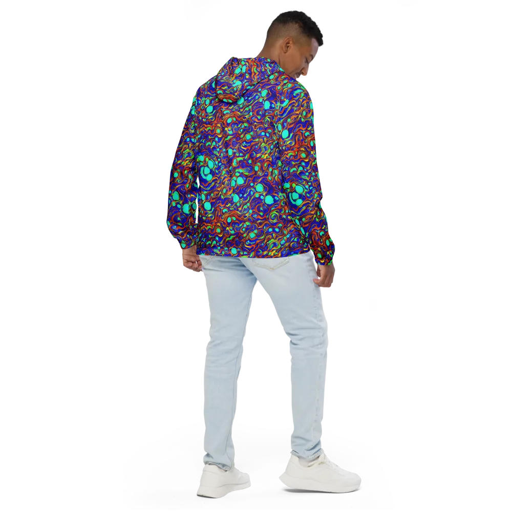 Aqua Flame on Men's Windbreaker — Back