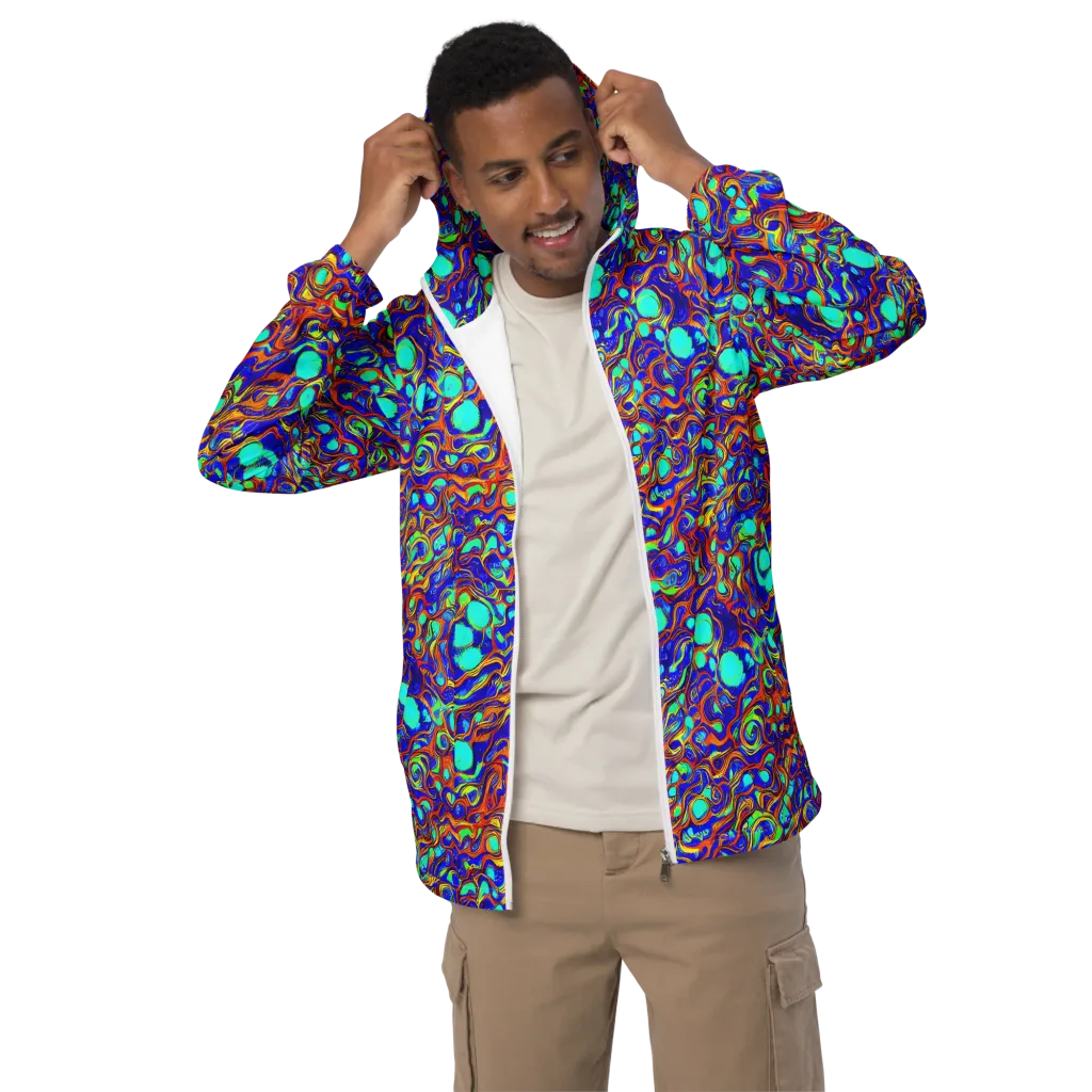 Aqua Flame on Men's Windbreaker — Front