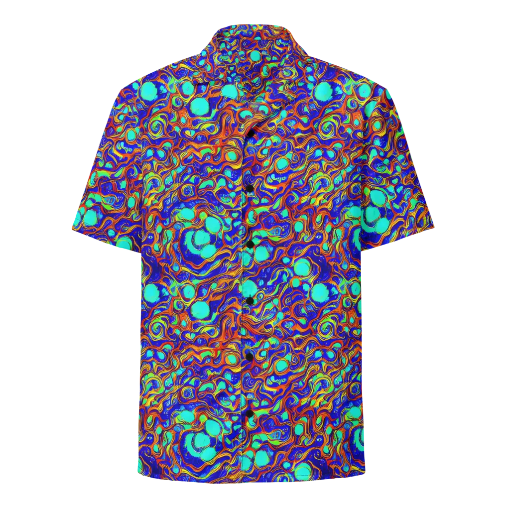 Aqua Flame on Button Shirt — Front