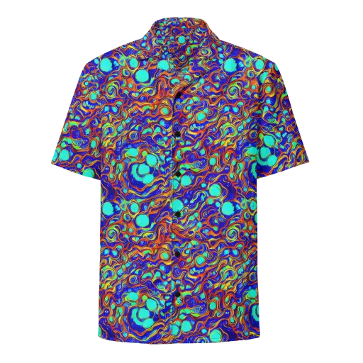 Aqua Flame on a Button Shirt