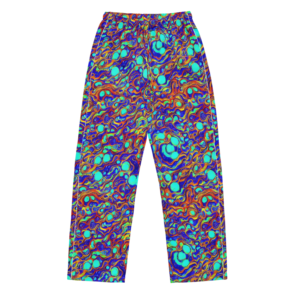 Aqua Flame on Women's Pajama Pants — Front