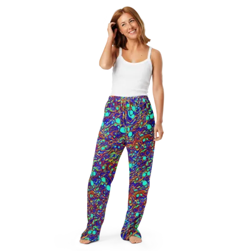 Aqua Flame on a Women's Pajama Pants