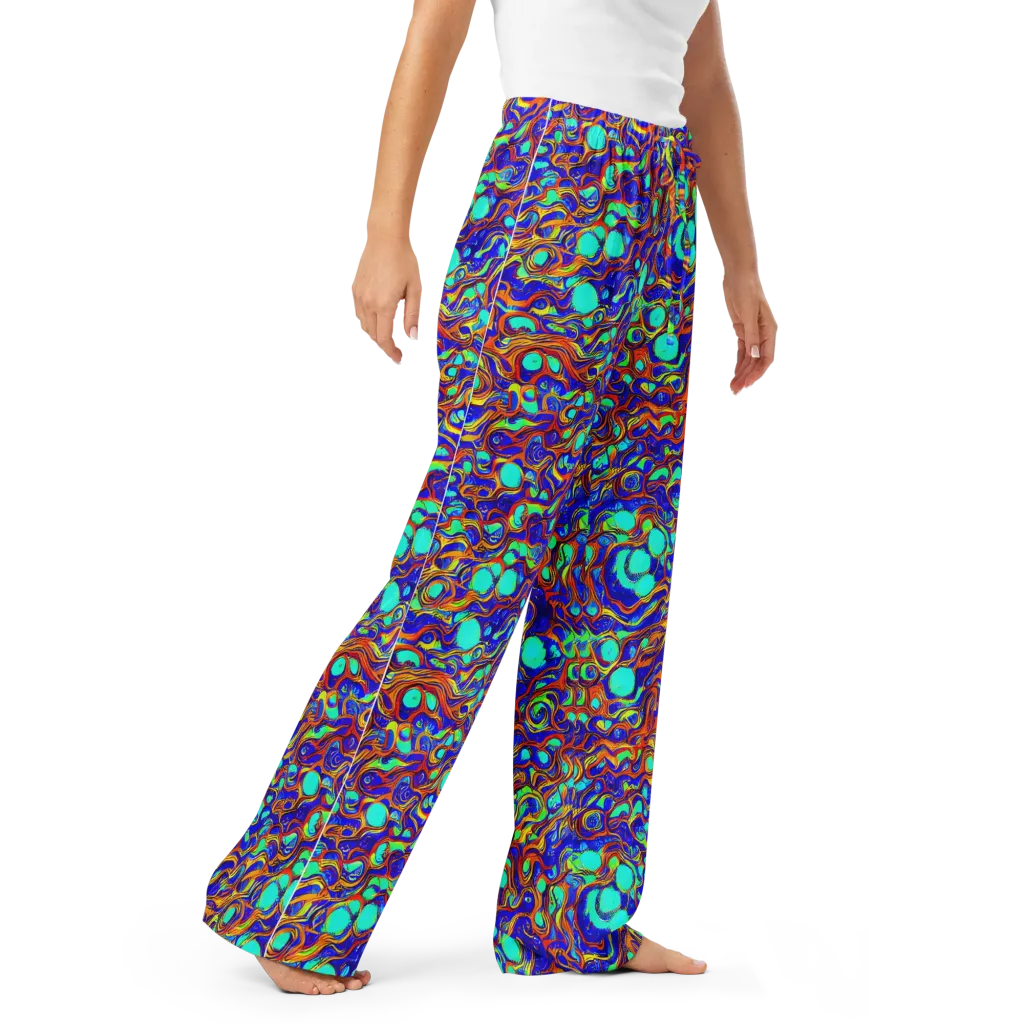 Aqua Flame on Women's Pajama Pants — Right Front