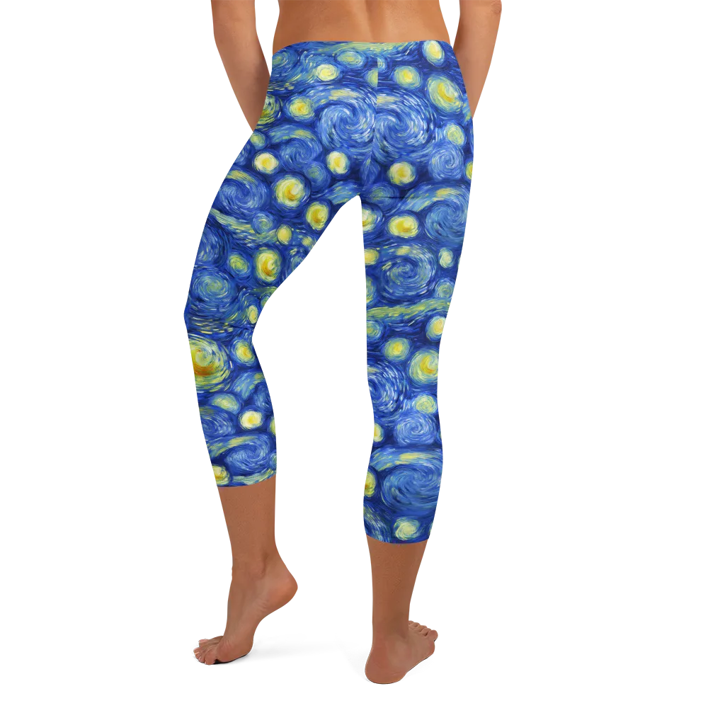 Cobalt Stardrift on Capri Leggings — Back