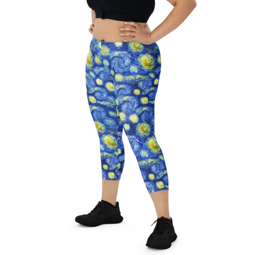 Cobalt Stardrift on a Capri Leggings