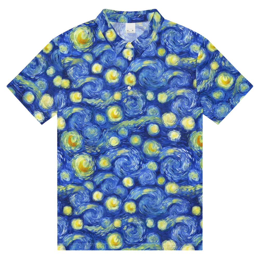 Cobalt Stardrift on Men's Slim Fit Polo Shirt — Front