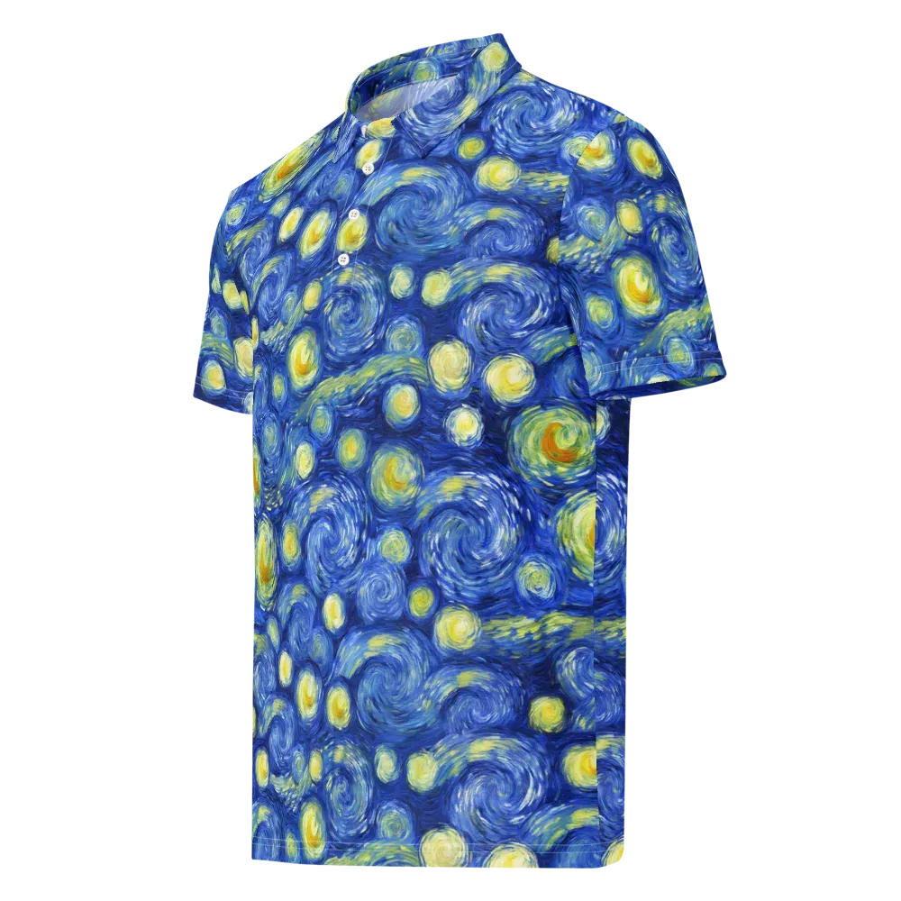 Cobalt Stardrift on Men's Slim Fit Polo Shirt — Left Front