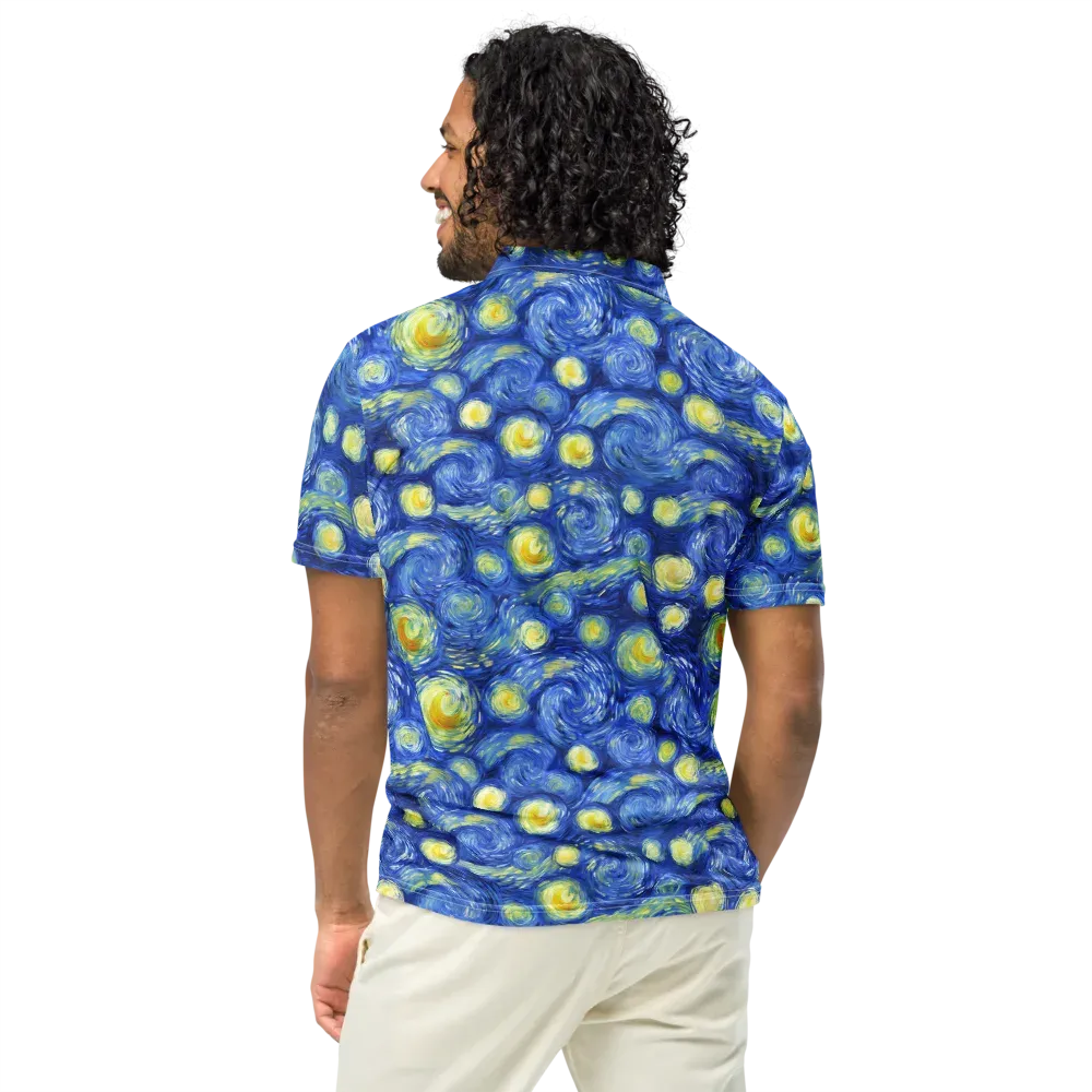 Cobalt Stardrift on Men's Slim Fit Polo Shirt — Back