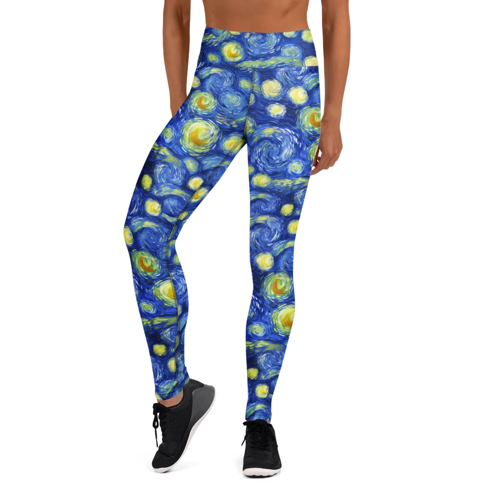 Cobalt Stardrift on Yoga Leggings — Front