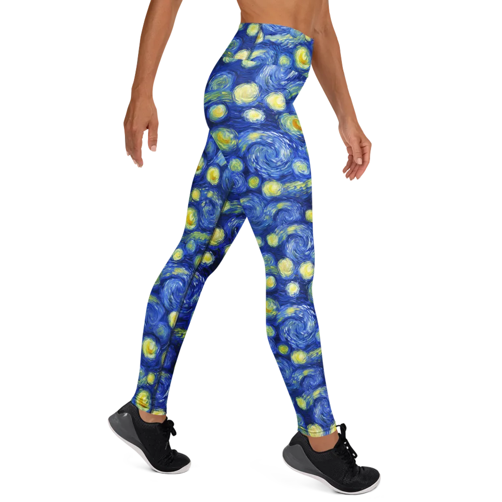 Cobalt Stardrift on Yoga Leggings — Right
