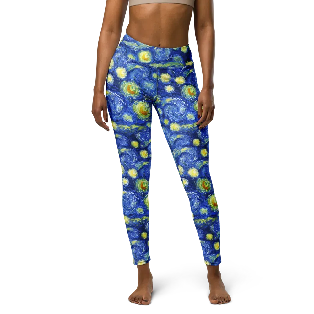 Cobalt Stardrift on Yoga Leggings — Front