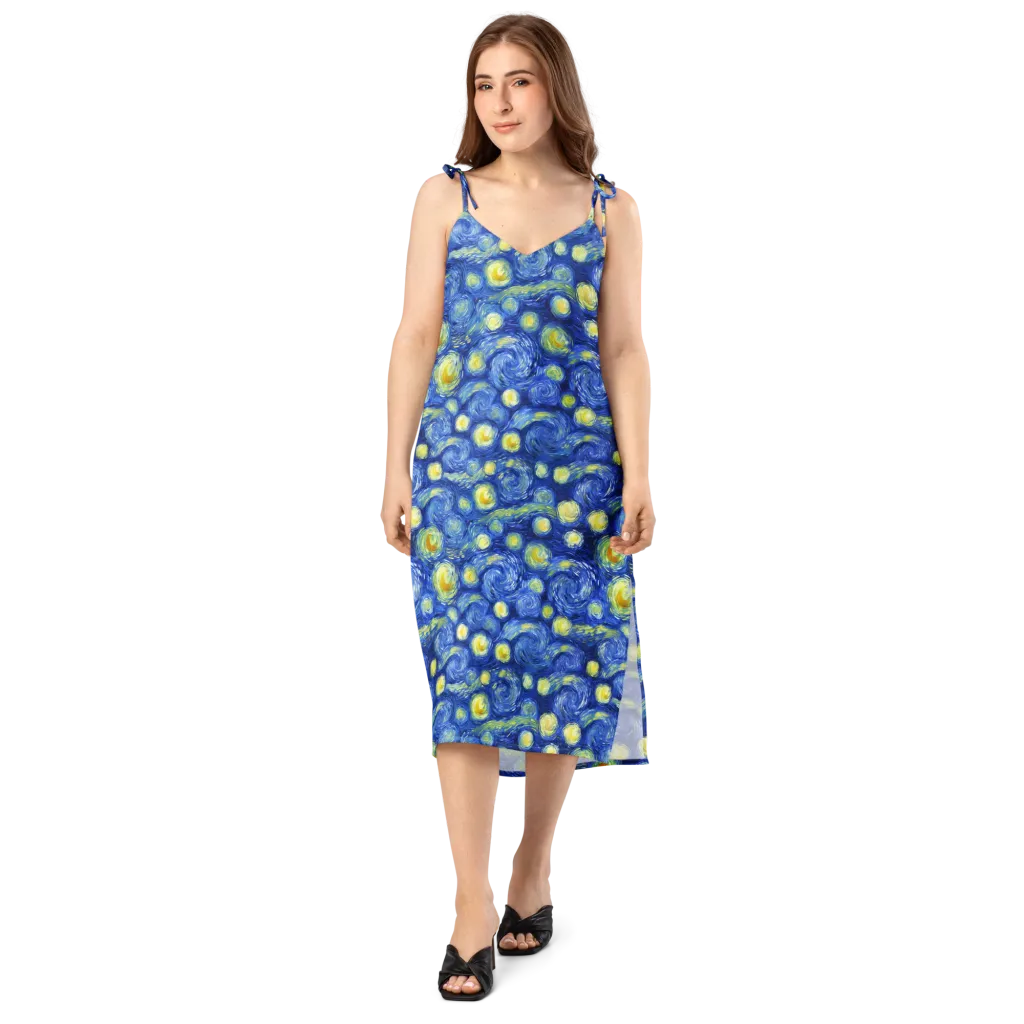 Cobalt Stardrift on Slip Dress — Front
