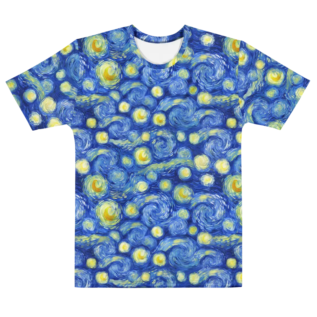 Cobalt Stardrift on Men's Cotton Crew Neck T-Shirt — Front