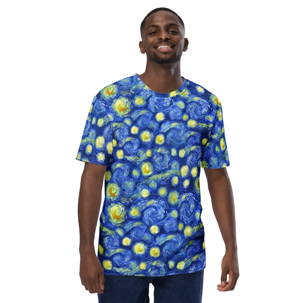 Cobalt Stardrift on Men's Crew Neck T-Shirt — Front