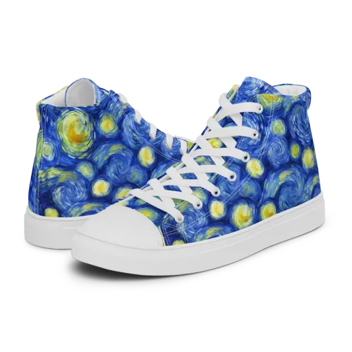 Cobalt Stardrift on a Men's High Top Canvas Shoes
