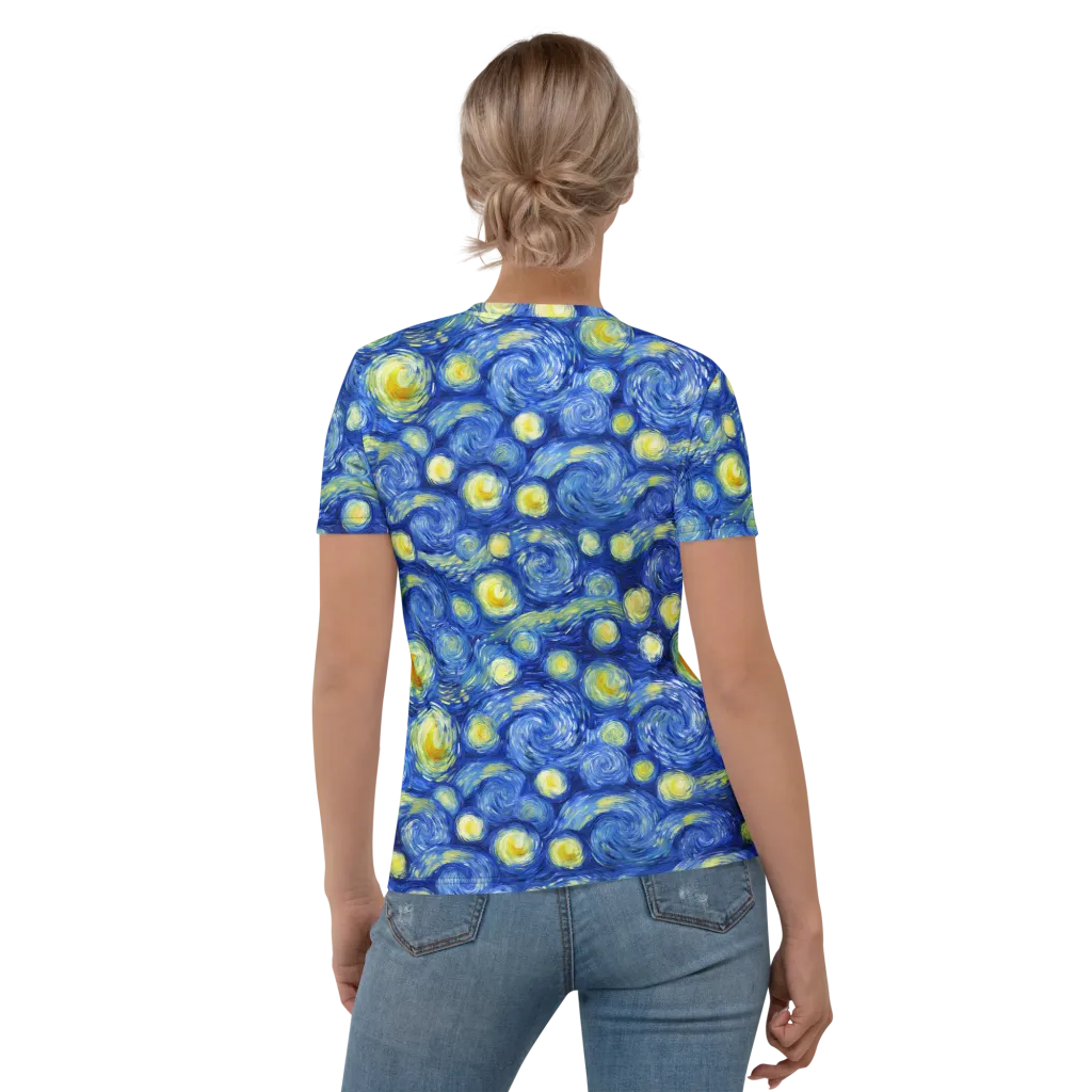 Cobalt Stardrift on Women's Crew Neck T-Shirt — Back