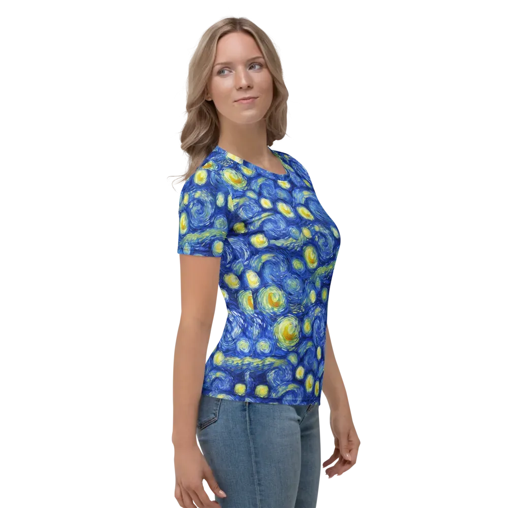 Cobalt Stardrift on Women's Crew Neck T-Shirt — Right
