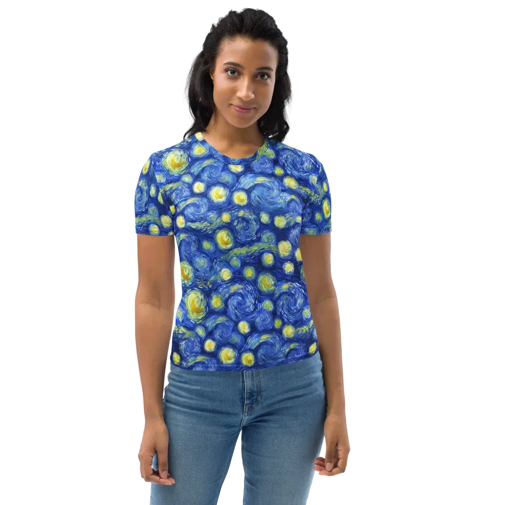 Cobalt Stardrift on Women's Crew Neck T-Shirt — Front