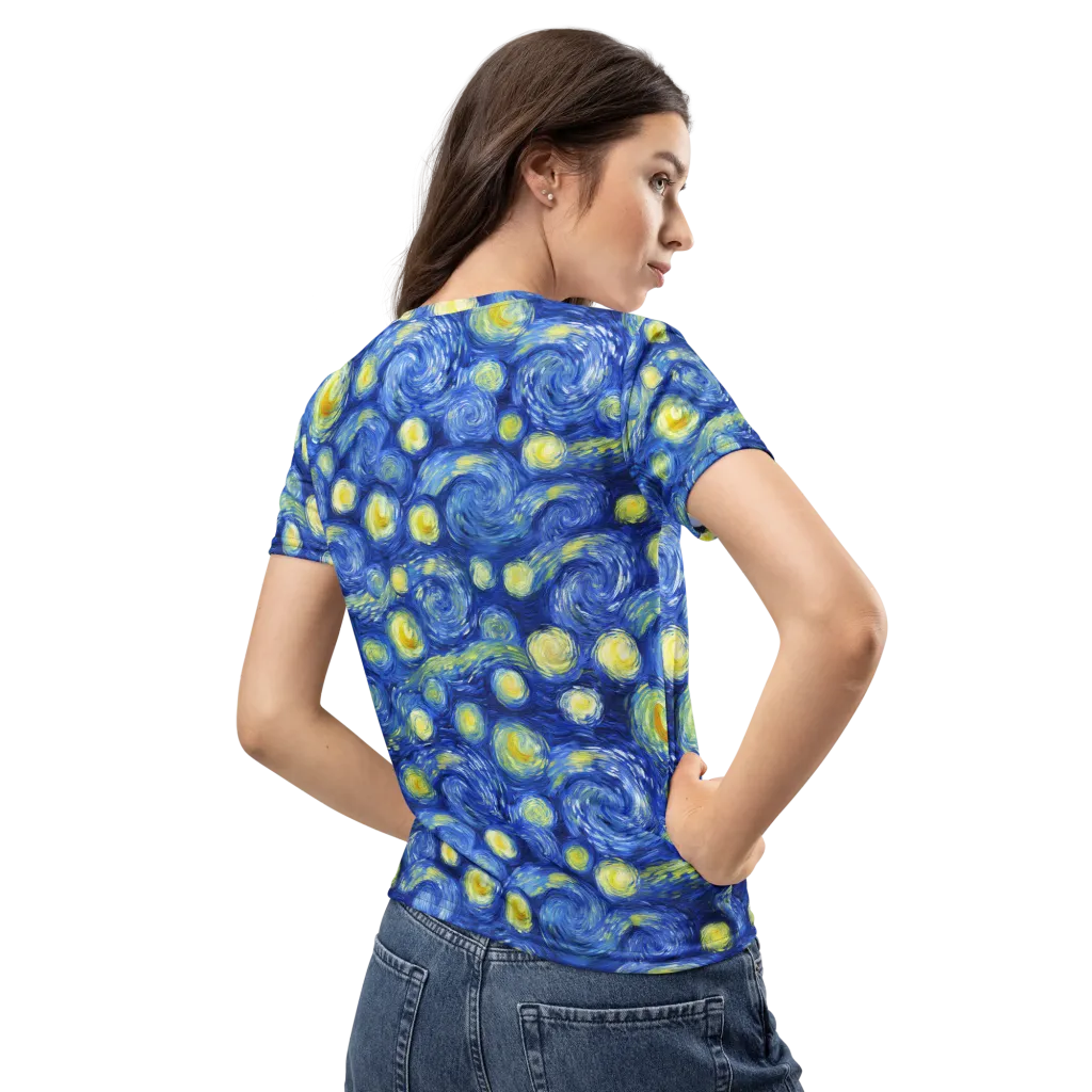 Cobalt Stardrift on Women's Crew Neck T-Shirt — Back