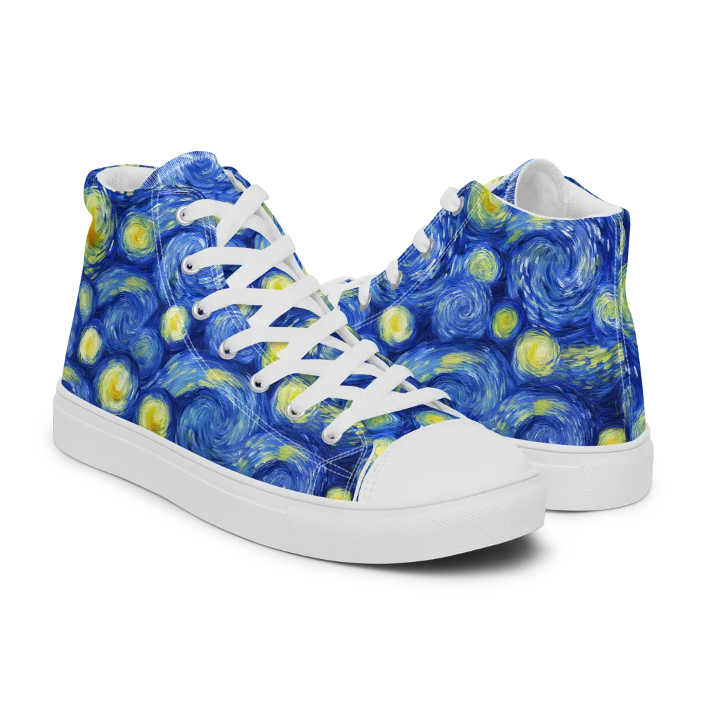 Cobalt Stardrift on Women's High Top Canvas Shoes — Right