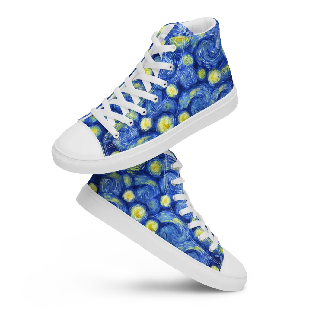Cobalt Stardrift on Women's High Top Canvas Shoes — Front