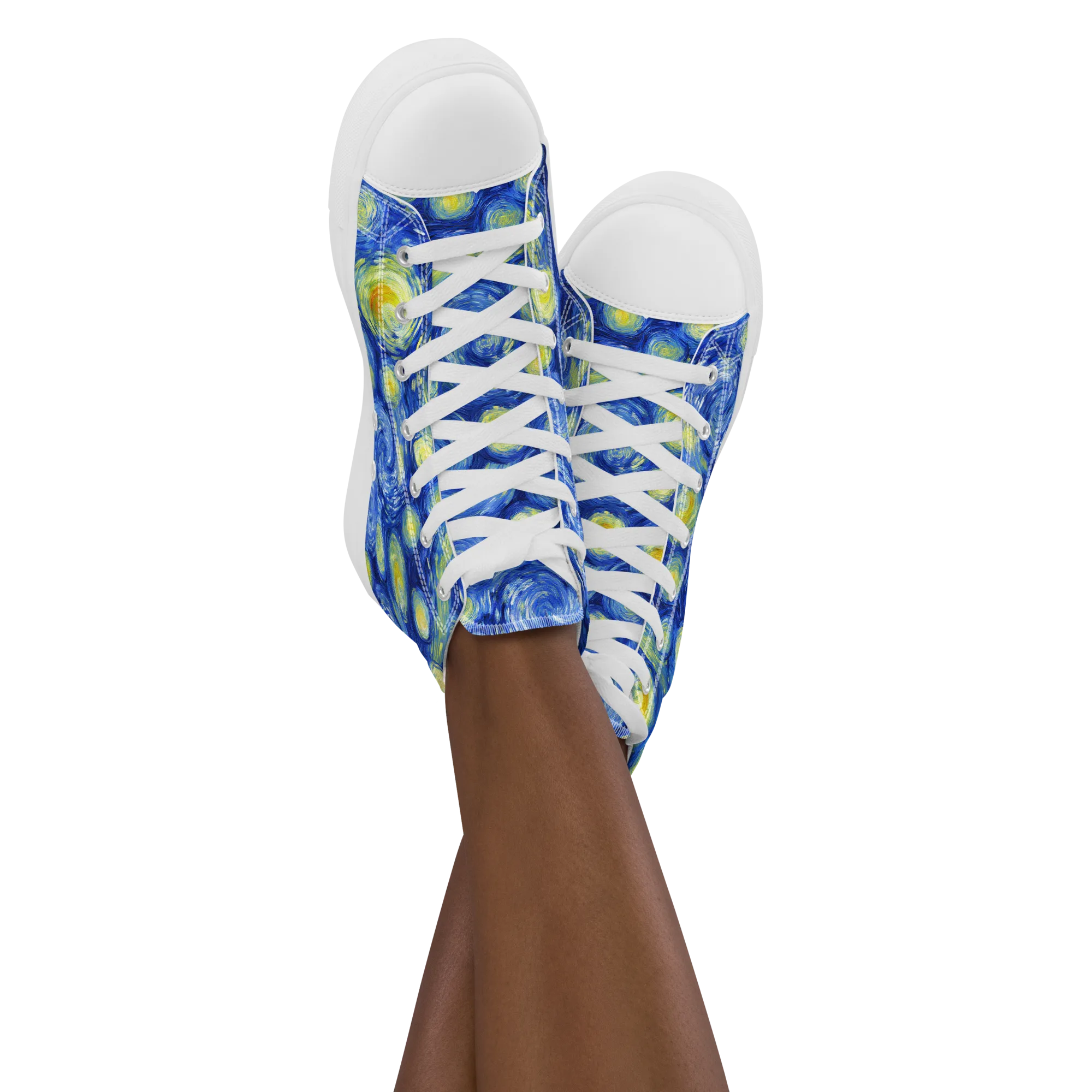 Cobalt Stardrift on Women's High Top Canvas Shoes — Front