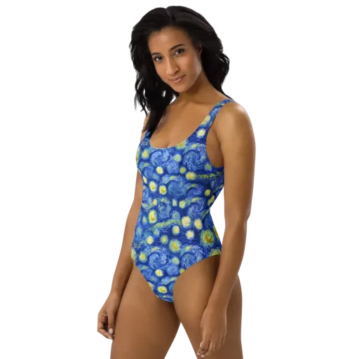 Cobalt Stardrift on a One-Piece Swimsuit