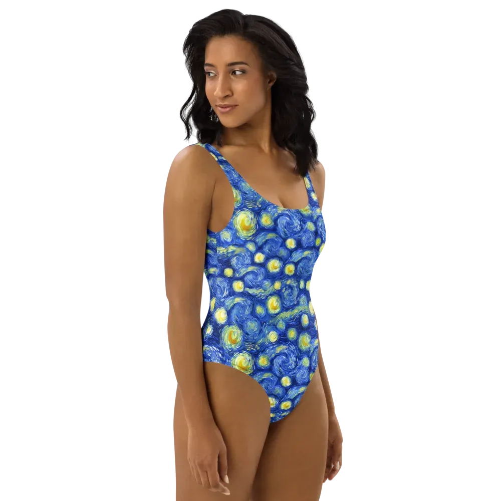 Cobalt Stardrift on One-Piece Swimsuit — Right