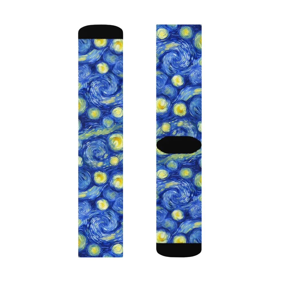 Cobalt Stardrift on Socks — Left Sock