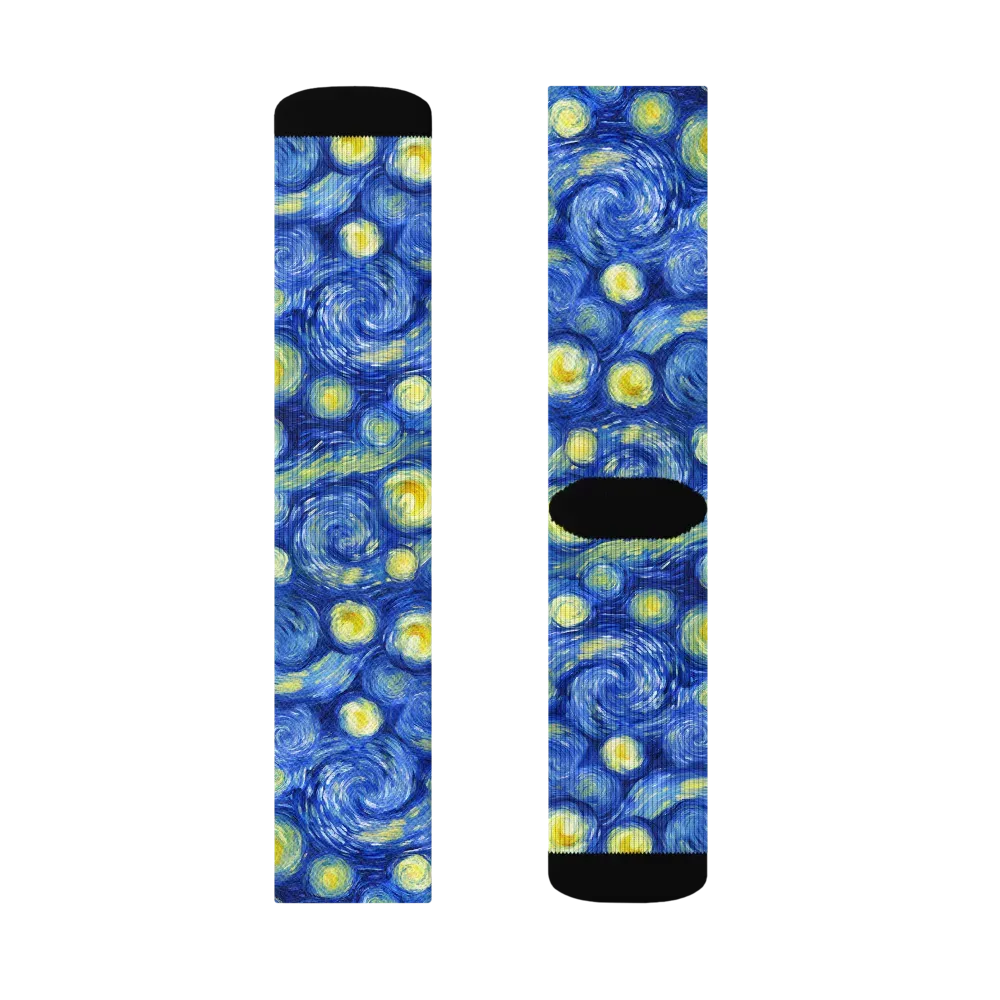 Cobalt Stardrift on Socks — Right Sock