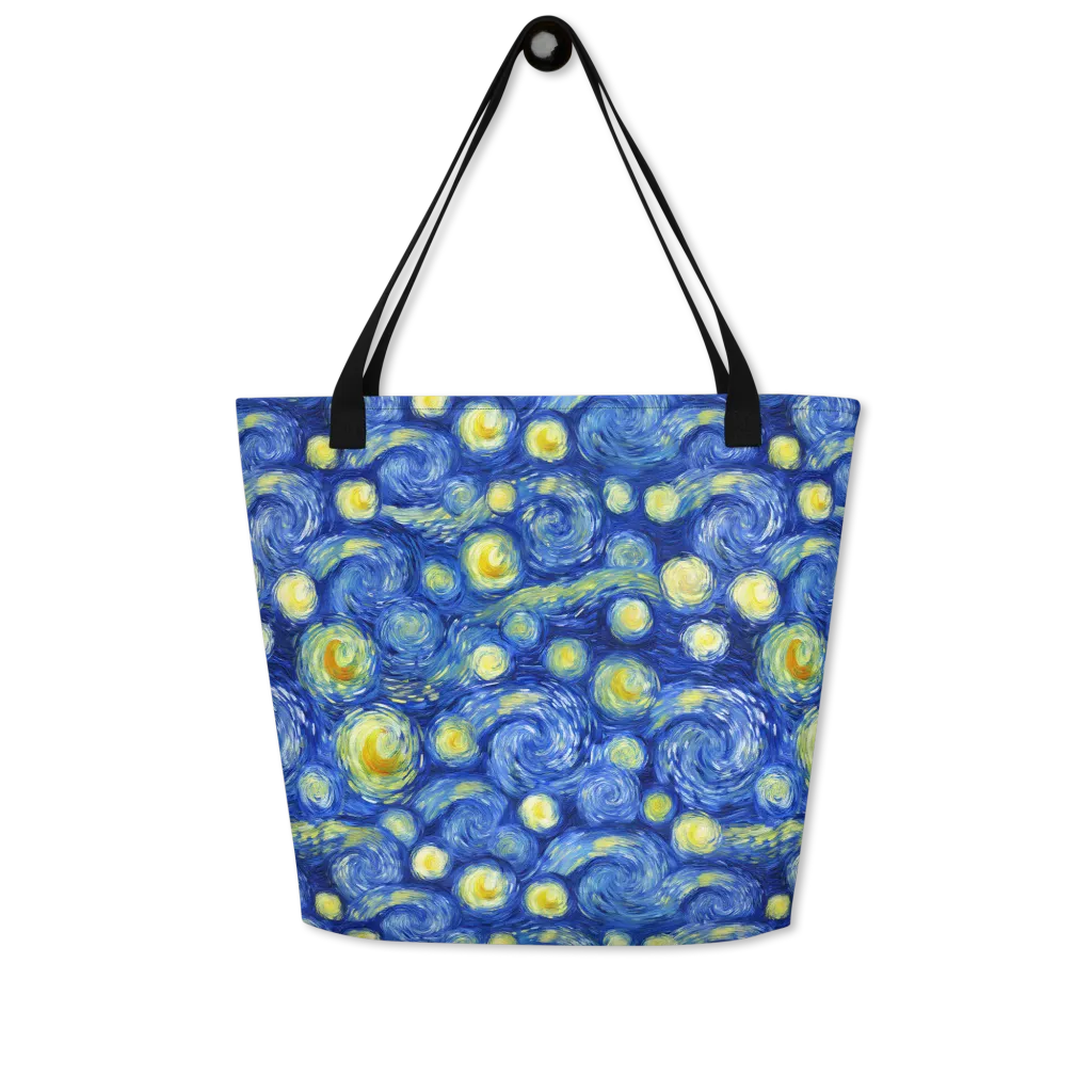 Cobalt Stardrift on Large Tote Bag W/ Pocket — Front