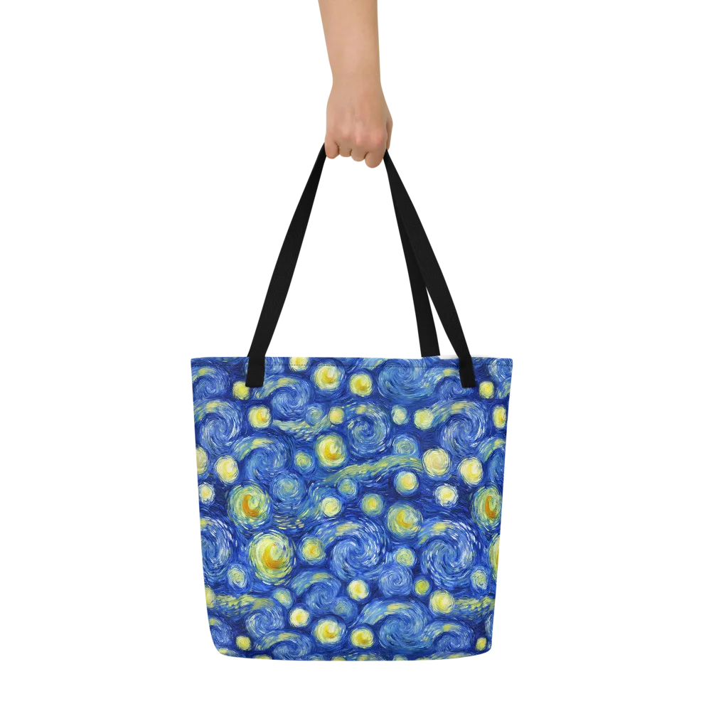 Cobalt Stardrift on Large Tote Bag W/ Pocket — Front