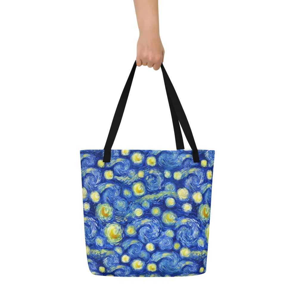 Cobalt Stardrift on Large Tote Bag W/ Pocket — Front