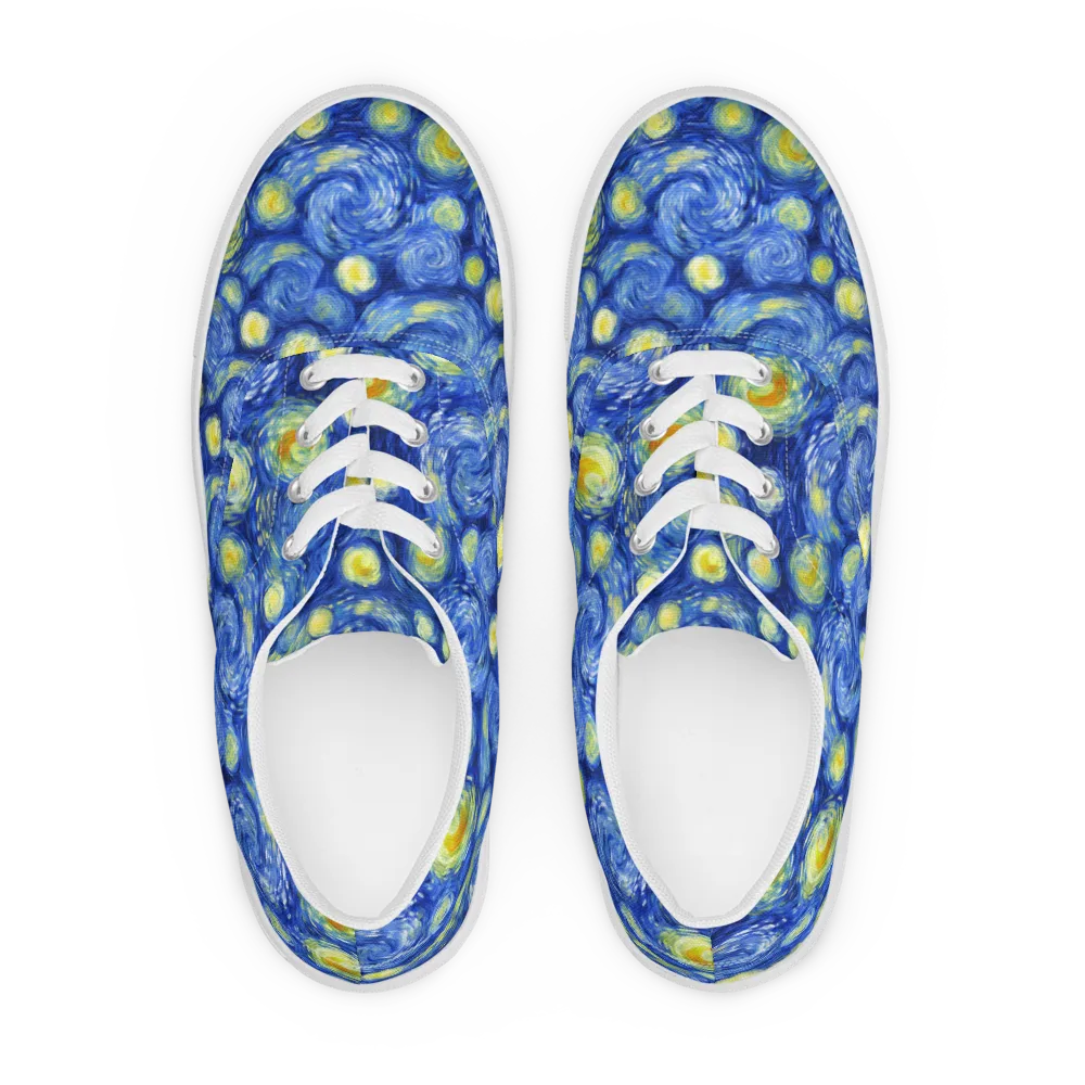 Cobalt Stardrift on Men's Lace-Up Canvas Shoes — Front