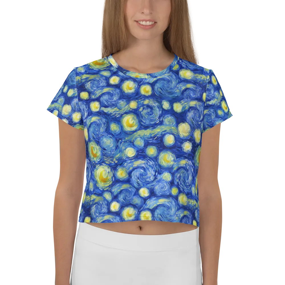 Cobalt Stardrift on Crop Tee — Front