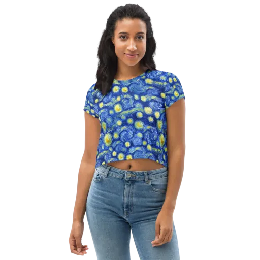 Cobalt Stardrift on a Crop Tee