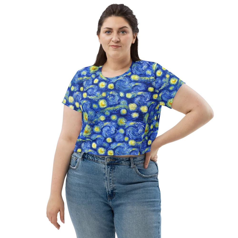 Cobalt Stardrift on Crop Tee — Front
