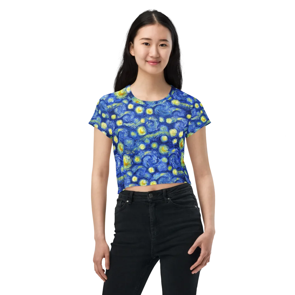 Cobalt Stardrift on Crop Tee — Front