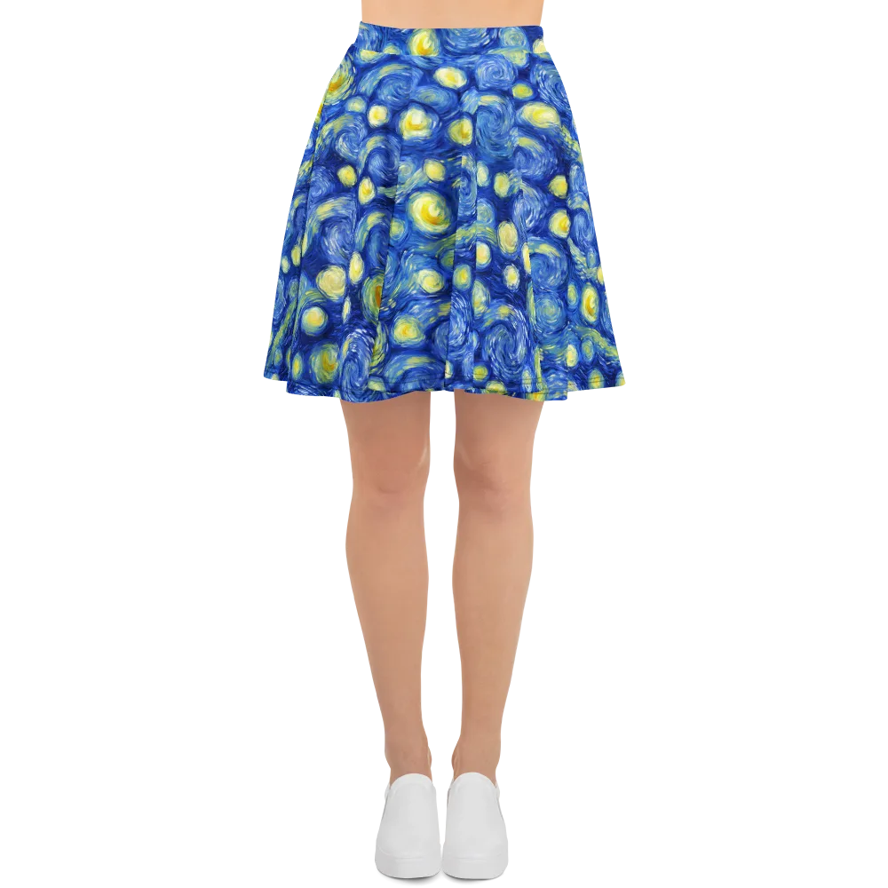 Cobalt Stardrift on Skater Skirt — Front
