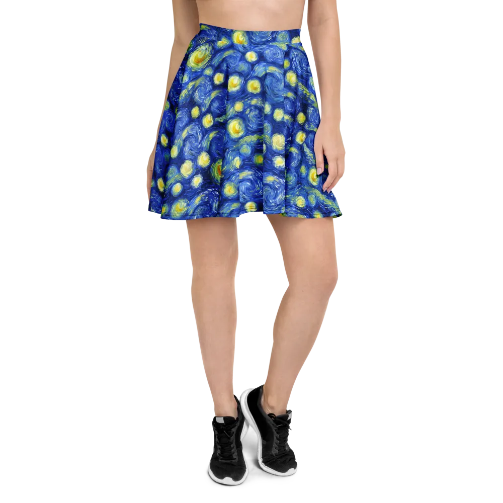 Cobalt Stardrift on Skater Skirt — Front