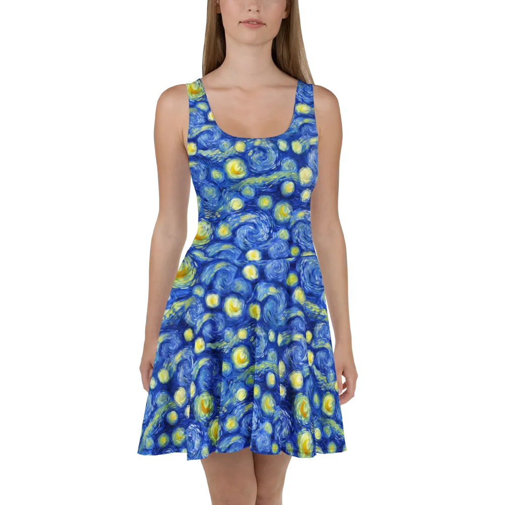Cobalt Stardrift on Skater Dress — Front
