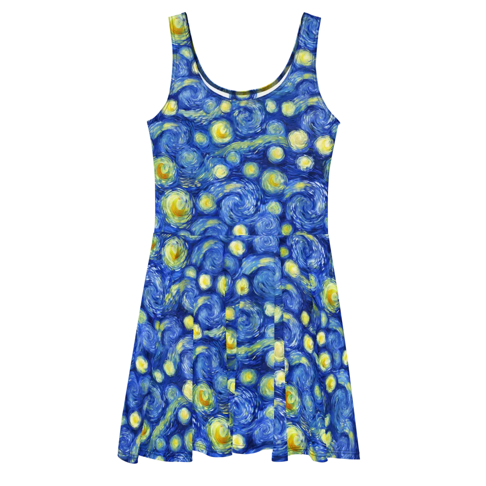 Cobalt Stardrift on Skater Dress — Front