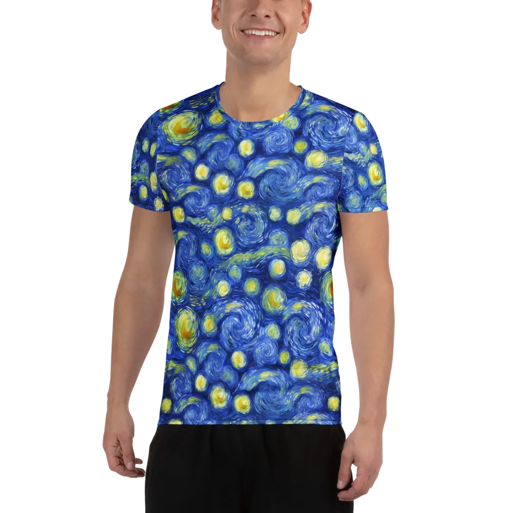Cobalt Stardrift on Men's Athletic T-Shirt — Front