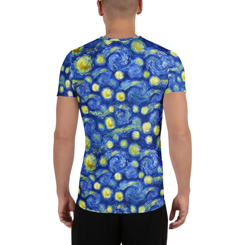 Cobalt Stardrift on Men's Athletic T-Shirt — Back