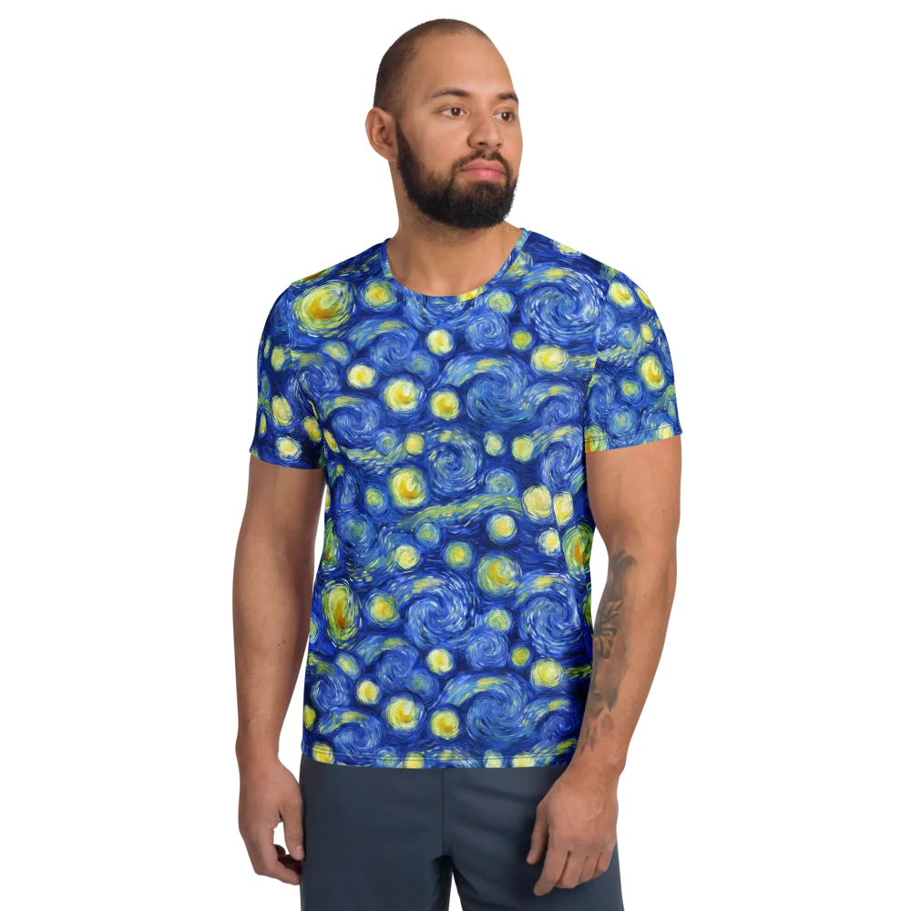 Cobalt Stardrift on Men's Athletic T-Shirt — Front